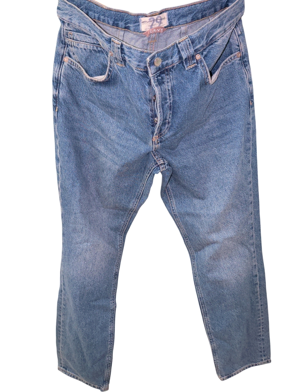 New Free People We The Free Crvy Straight Leg Low Rise Cotton Jeans